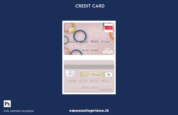modello di carta di debito visto Taiwan Chang Hwa Bank in stile verificato